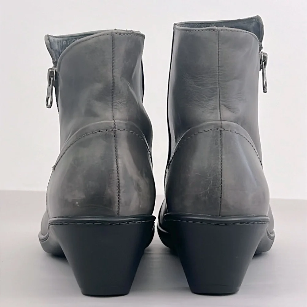 Dansko Billie Grey Ankle Boots Soft Leather Burnished Nappa Grey Womens SZ 8.5 9 - Picture 3 of 14